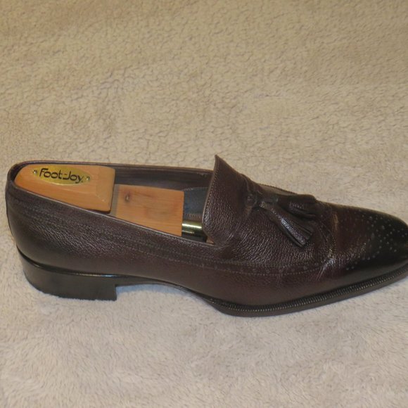 Tom Ford Brown Leather Kiltie Tassel Brogue Loafers 9 TT main image 9